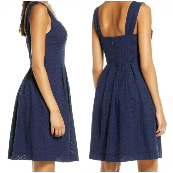 Like New [Lilly Pulitzer] Navy Blue <Cyndi> Eyelet Midi Dress | 00 · XXS - Picture 7 of 16